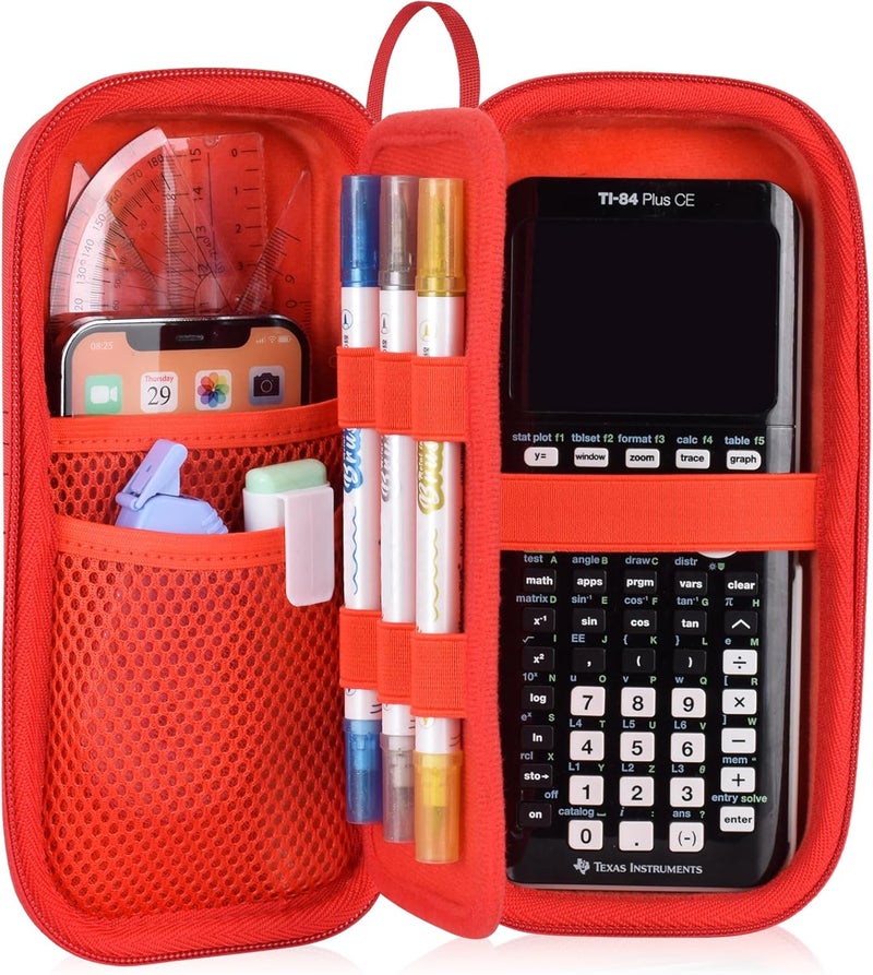 ZUJFPL Hard Graphing Calculator Case Compatible with Texas Instruments TI-84 Plus CE/TI-84 Plus/TI-Nspire CX II CAS/TI-Nspire CX II/TI-83 Plus/TI-85/TI-86/TI30xs/TI36X Pro/TI 34 Calculator - Red - Image 1